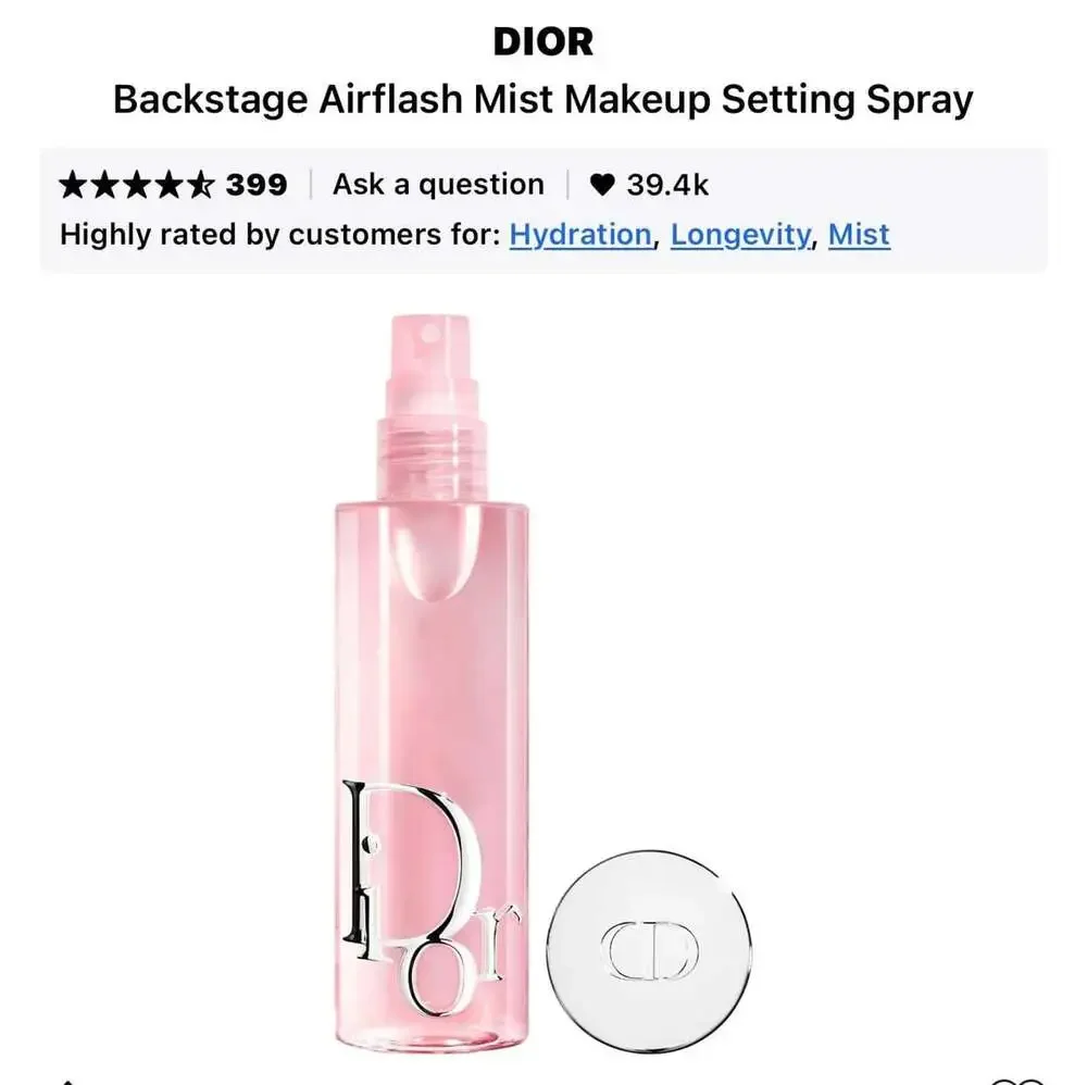 Dior Backstage Airflash Mist 24H Wear & Hydration Makeup Setting Mist 100 ml